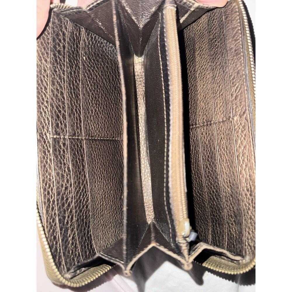 Gucci Bamboo Tassel Zip Around Wallet Beige Canvas Leather Vintage Authentic - Picture 11 of 16